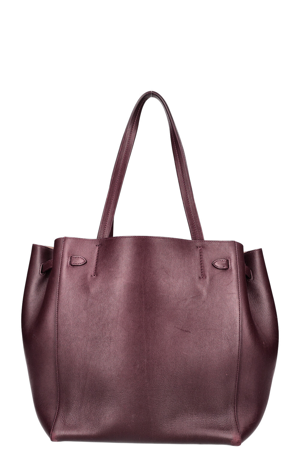 CÉLINE Cabas Phantom Small Tote with Tassel Bag Burgundy