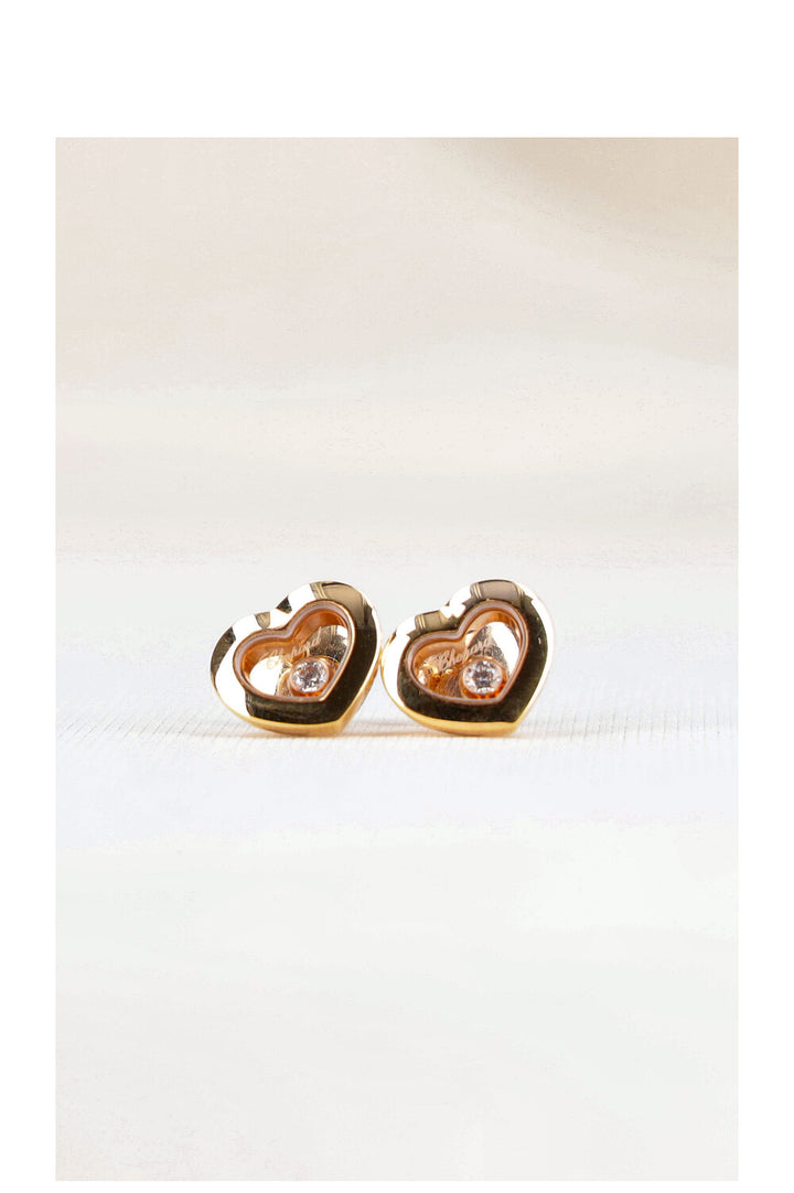 CHOPARD Happy Icons Heart Diamond Earrings Rose Gold 18k