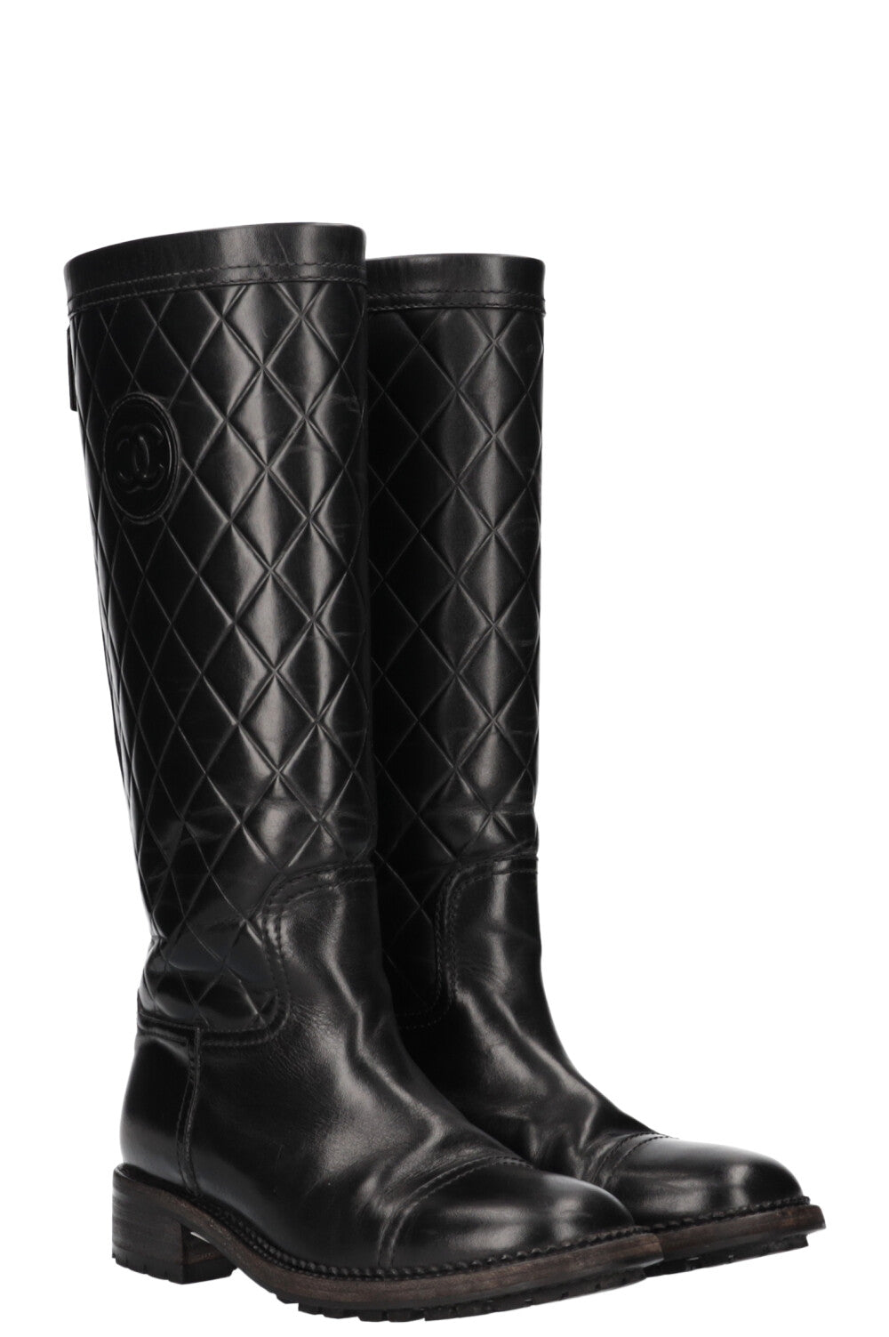 CHANEL quilted boots