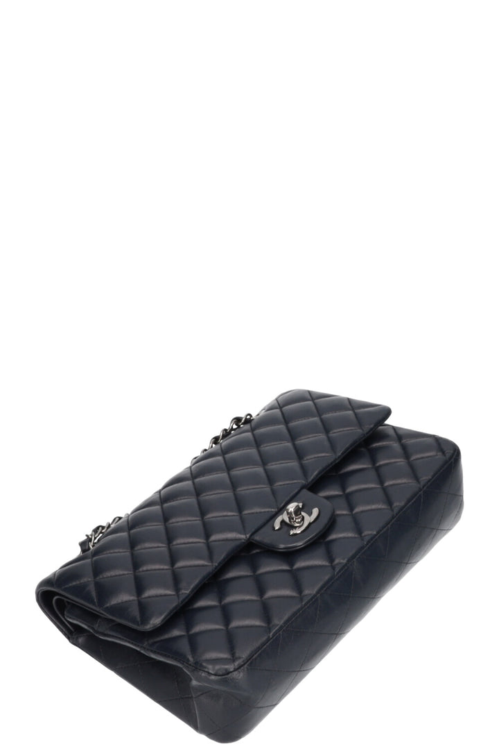 CHANEL Double Flap Bag Medium Blue