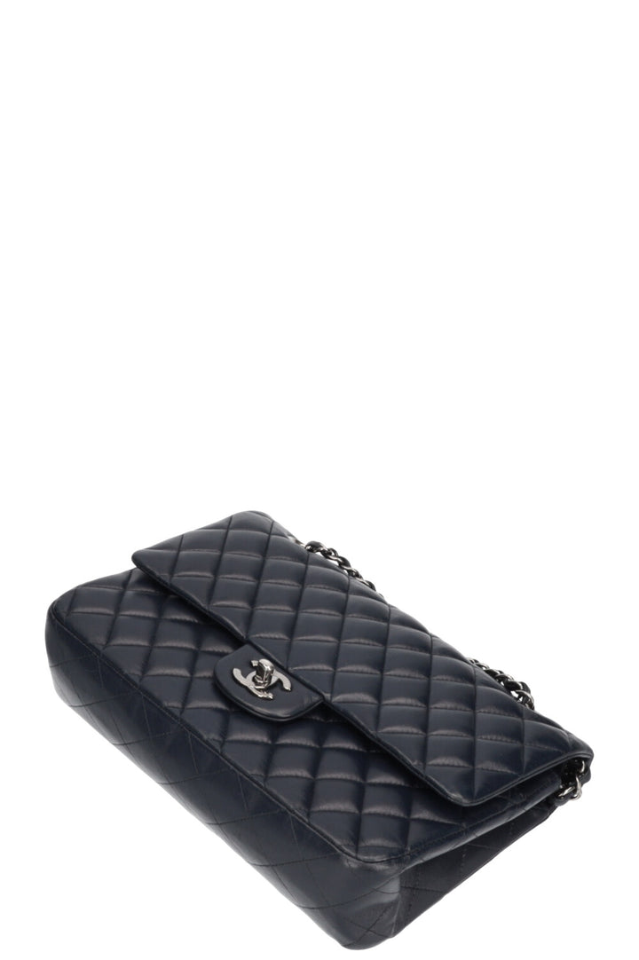 CHANEL Double Flap Bag Medium Blue