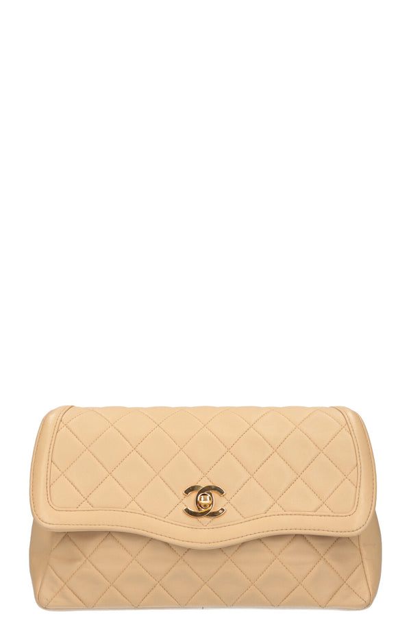 CHANEL Vintage Single Flap Bag Beige