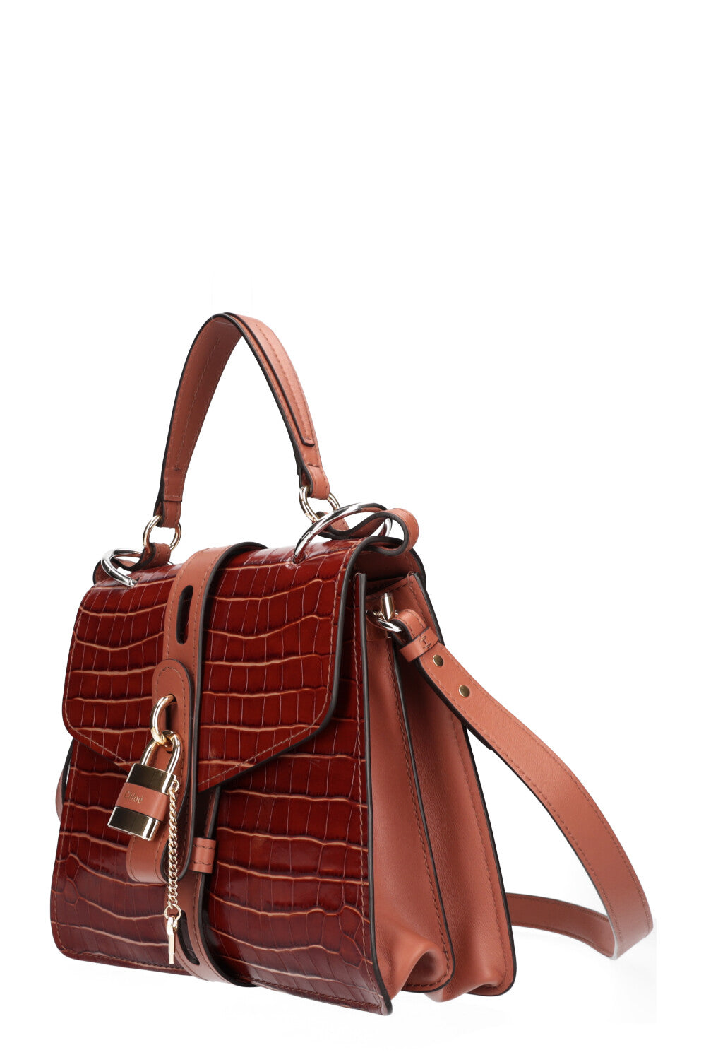 CHLOÉ Aby Day Medium Bag Croc Embossed