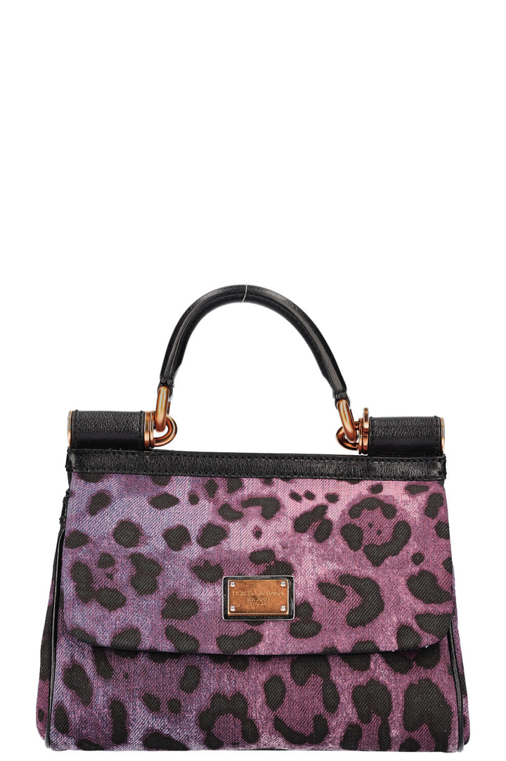 DOLCE&amp;GABBANA Sac Sicile Denim Cheetah