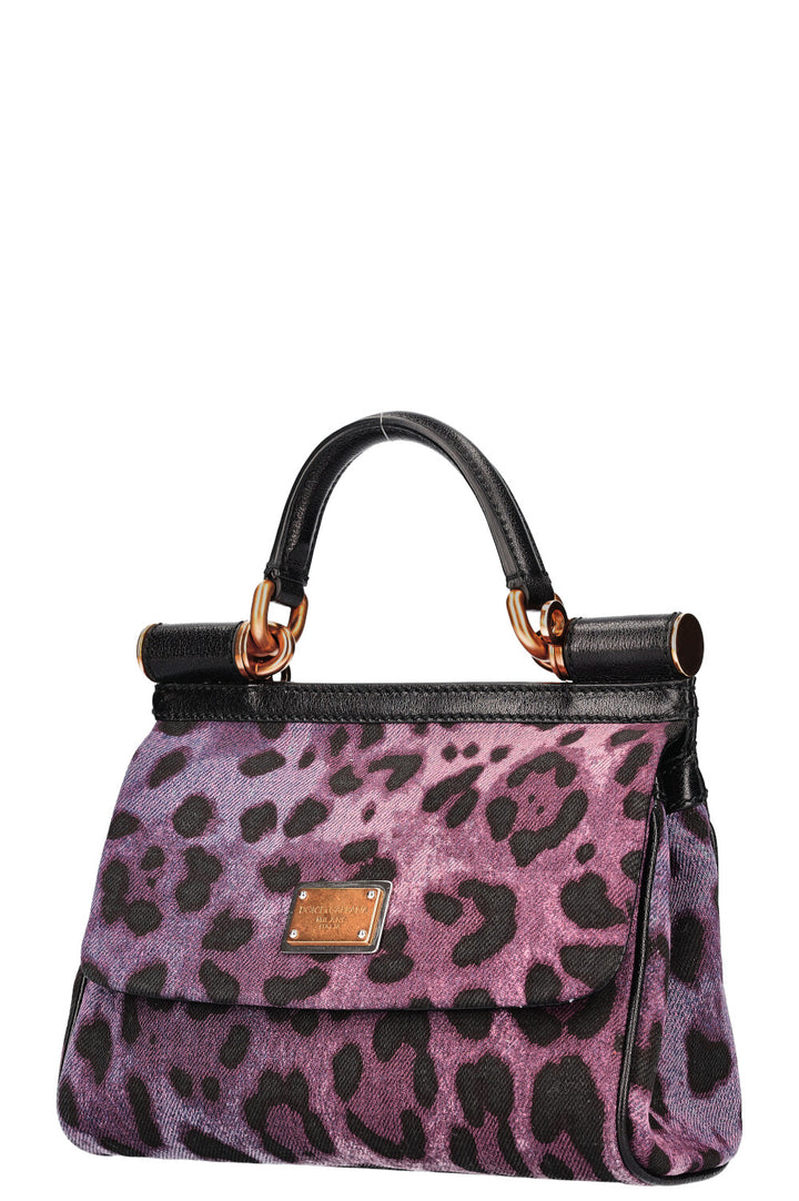 DOLCE&amp;GABBANA Sac Sicile Denim Cheetah