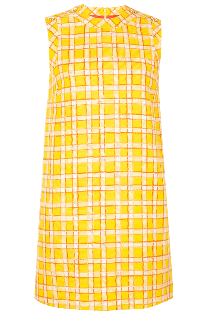 GUCCI Robe Carreaux Jaune