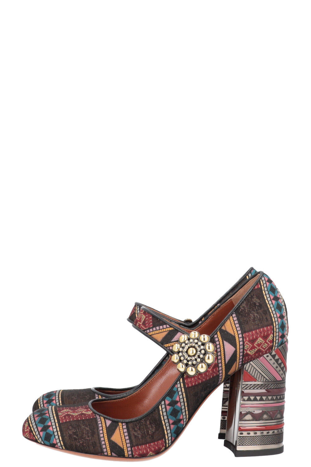 ETRO Heels Embroidery with Flower Buckle