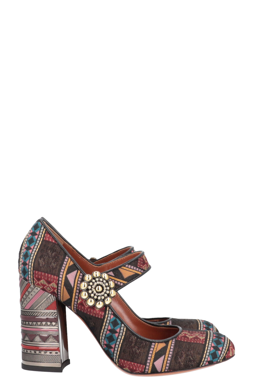 ETRO Heels Embroidery with Flower Buckle