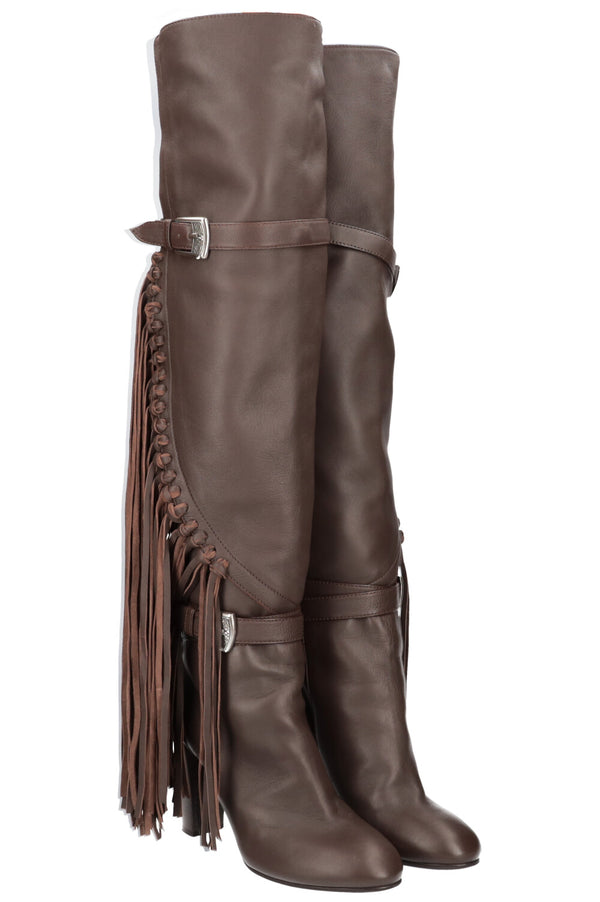 ETRO Bottes Pompons Marron