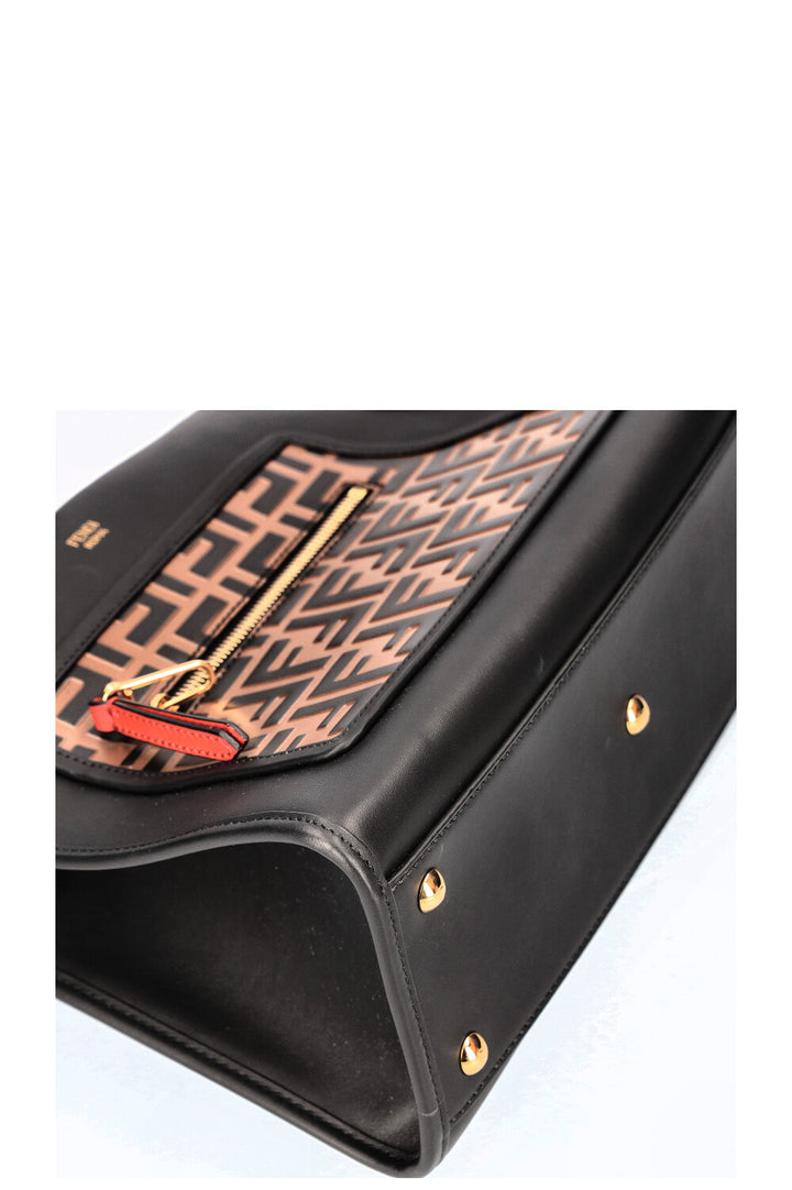 FENDI Runaway Sac Shopping Zucca Noir