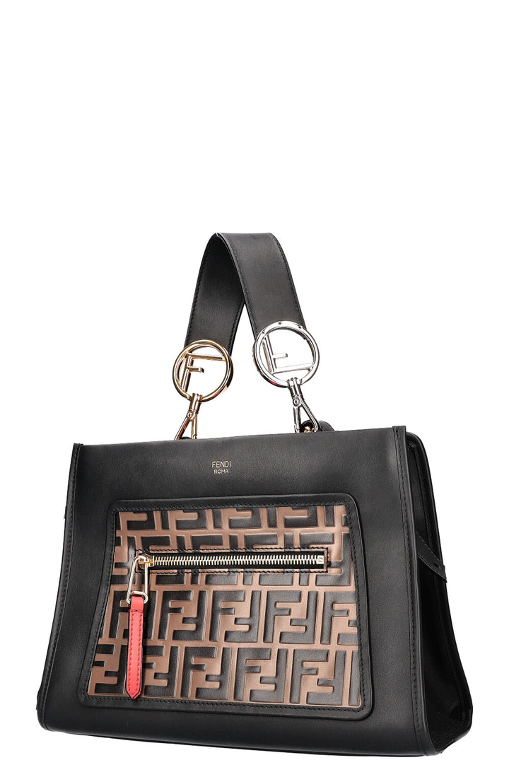 FENDI Runaway Shopping Bag Zucca Black