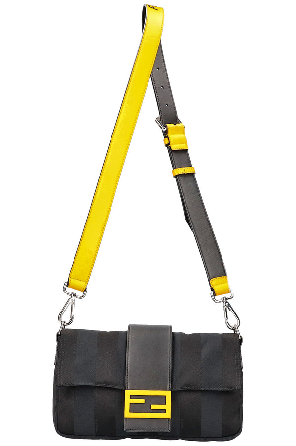 FENDI Tournesol Baguette Sac Toile Noir