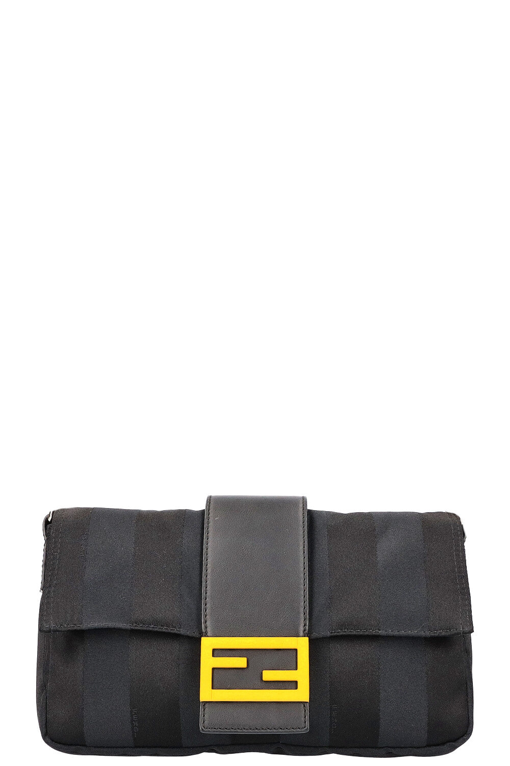 FENDI Sunflower Baguette Bag Canvas Black