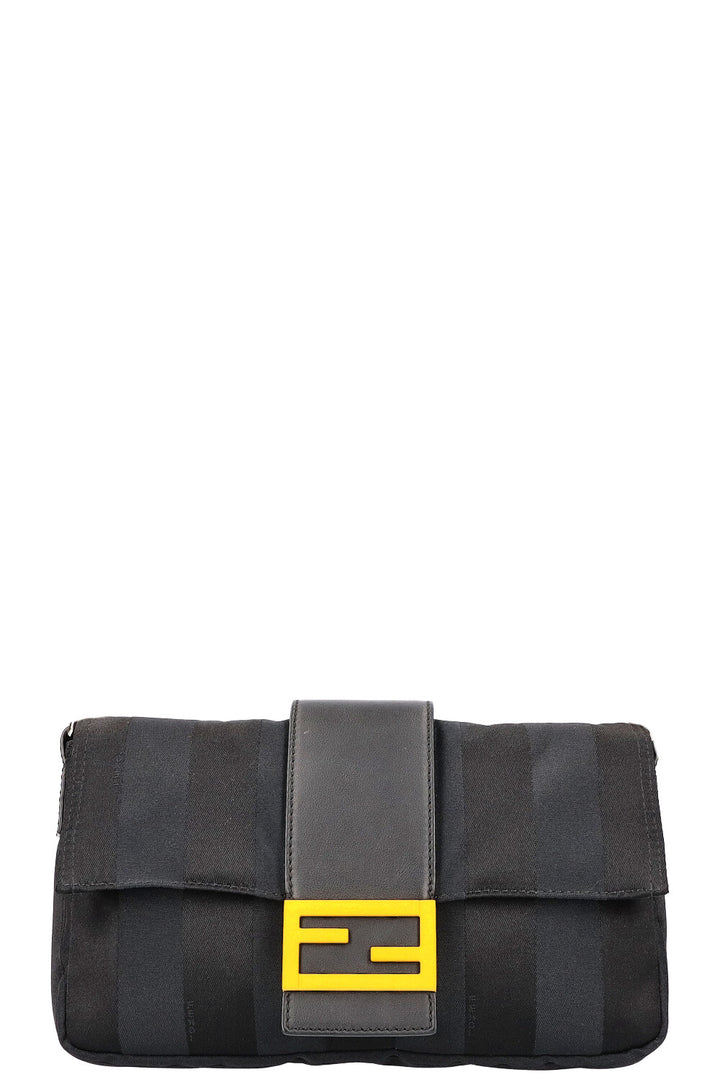 FENDI Sunflower Baguette Bag Canvas Black