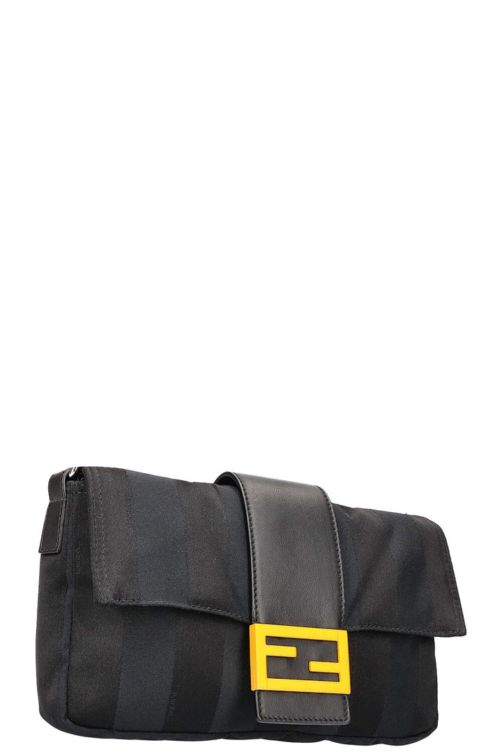 FENDI Sunflower Baguette Bag Canvas Black