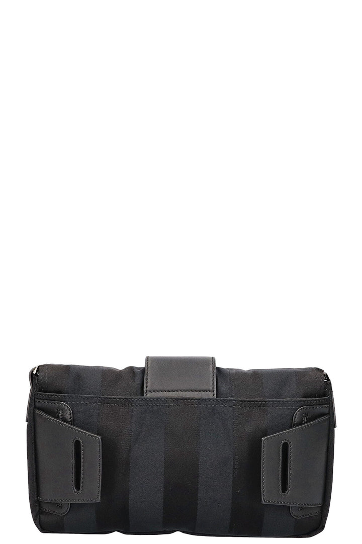 FENDI Sunflower Baguette Bag Canvas Black