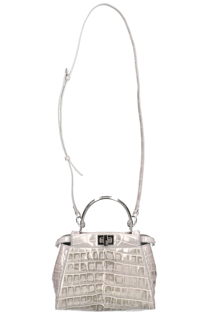 FENDI Peekaboo Mini Croco Shiny Bag Grey