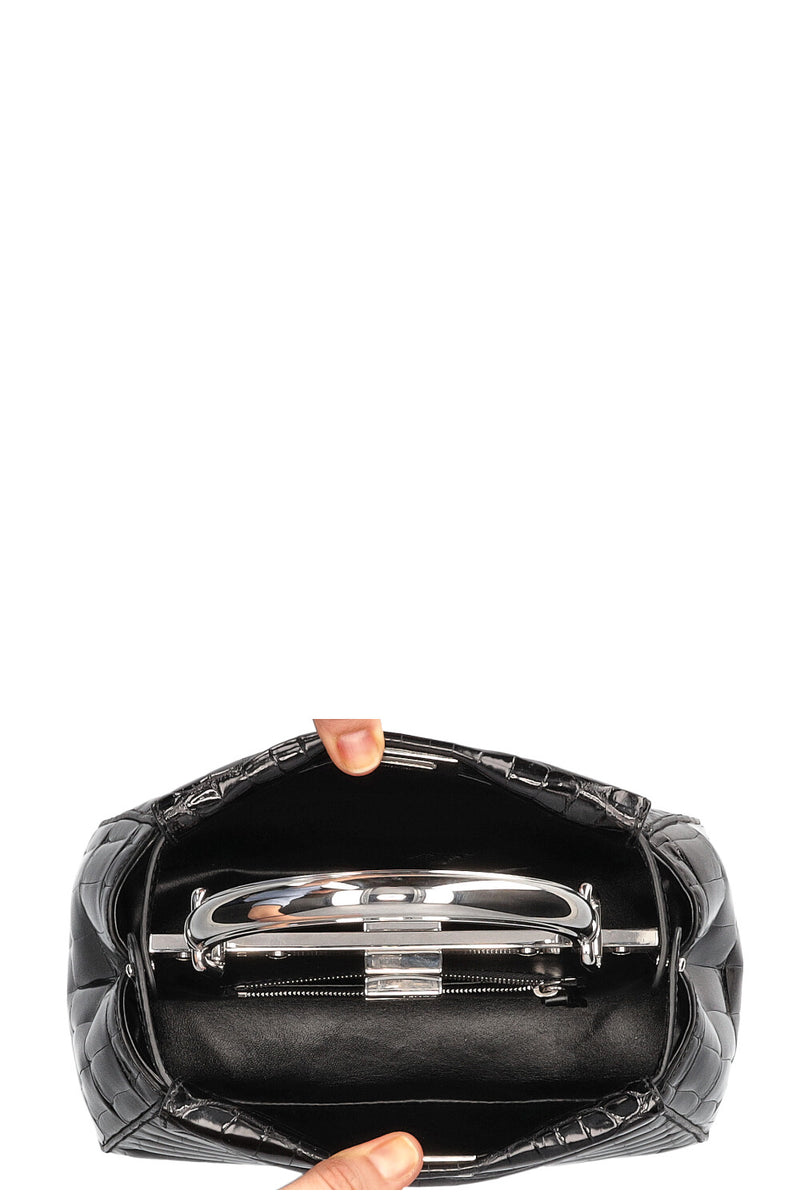 FENDI Peekaboo Mini Alligator Bag Black