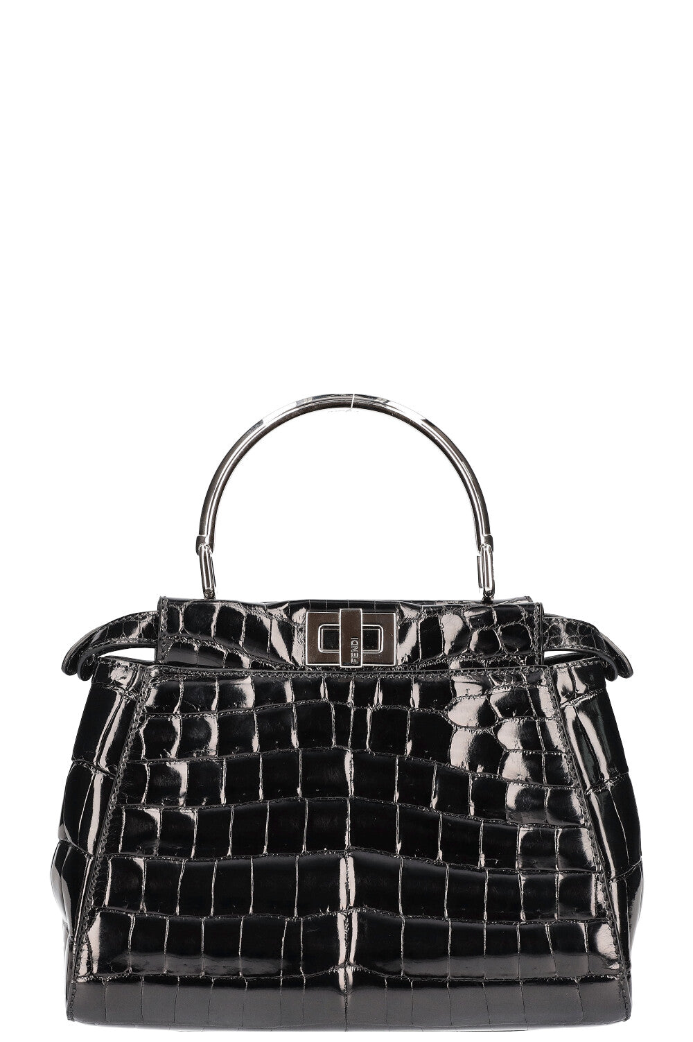 FENDI Peekaboo Mini Alligator Bag Black