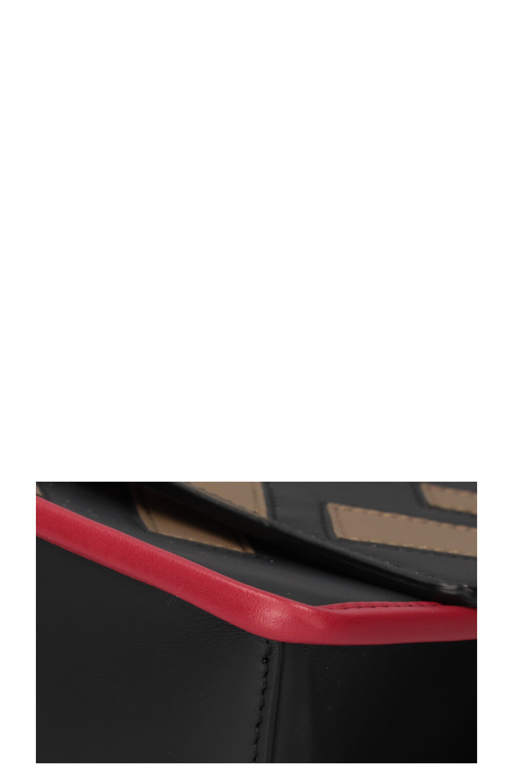 FENDI Kan IF Bag Logo Print Beige, Rouge et Noir