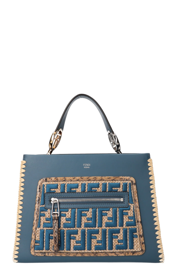 FENDI Small Runaway Bag Raffia Blue