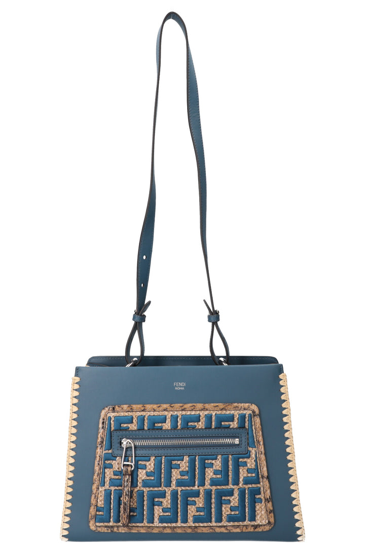 FENDI Small Runaway Bag Raffia Blue