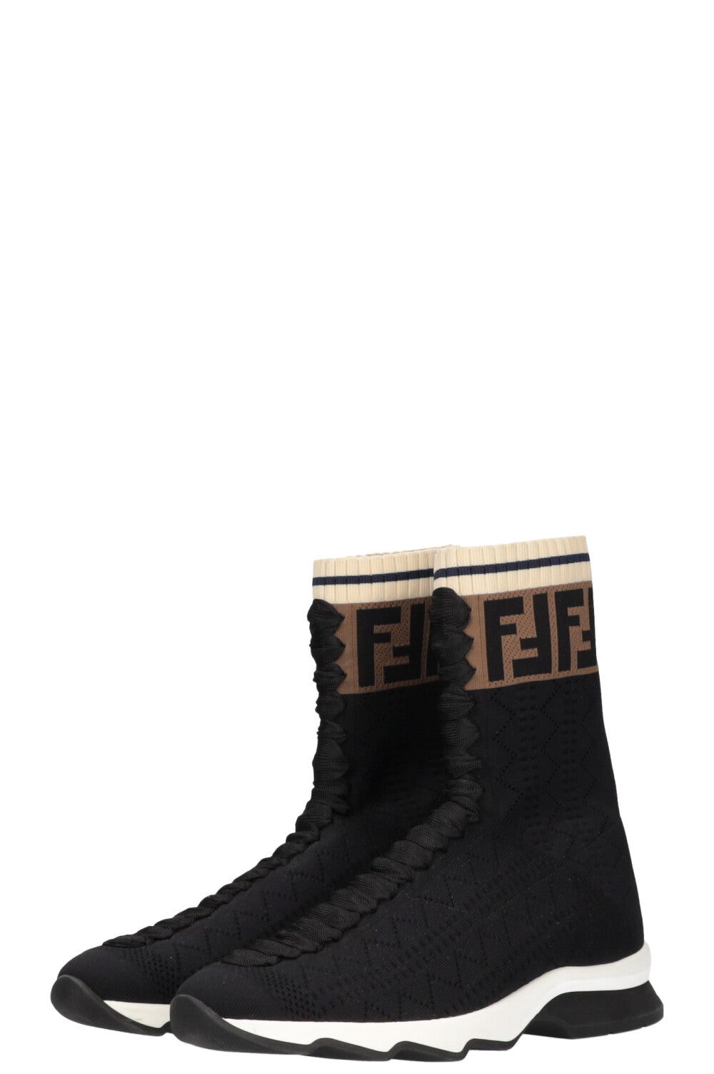 Fendi logo sale sock sneakers