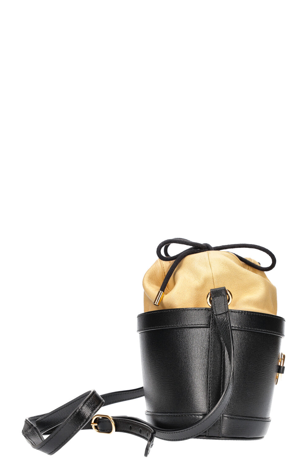 GUCCI Horsebit 1955 Bucket Bag Black Beige