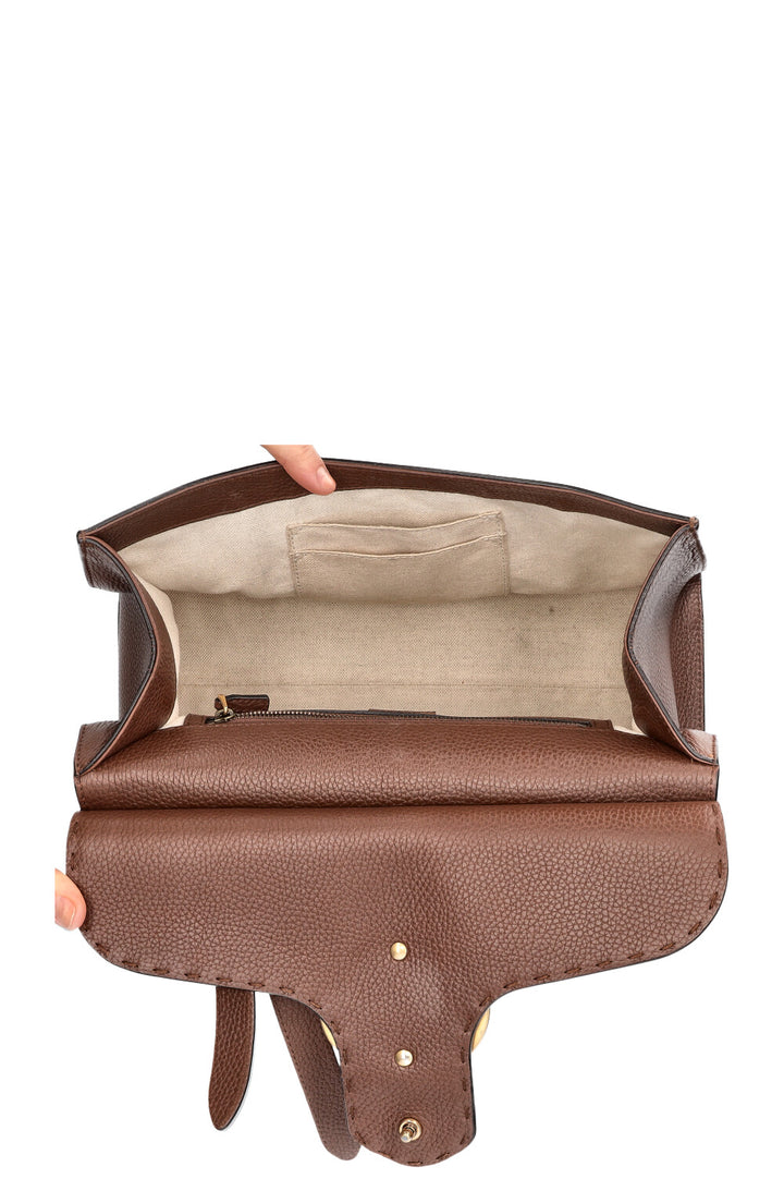 GUCCI Marmont Top Handle Bag Brown