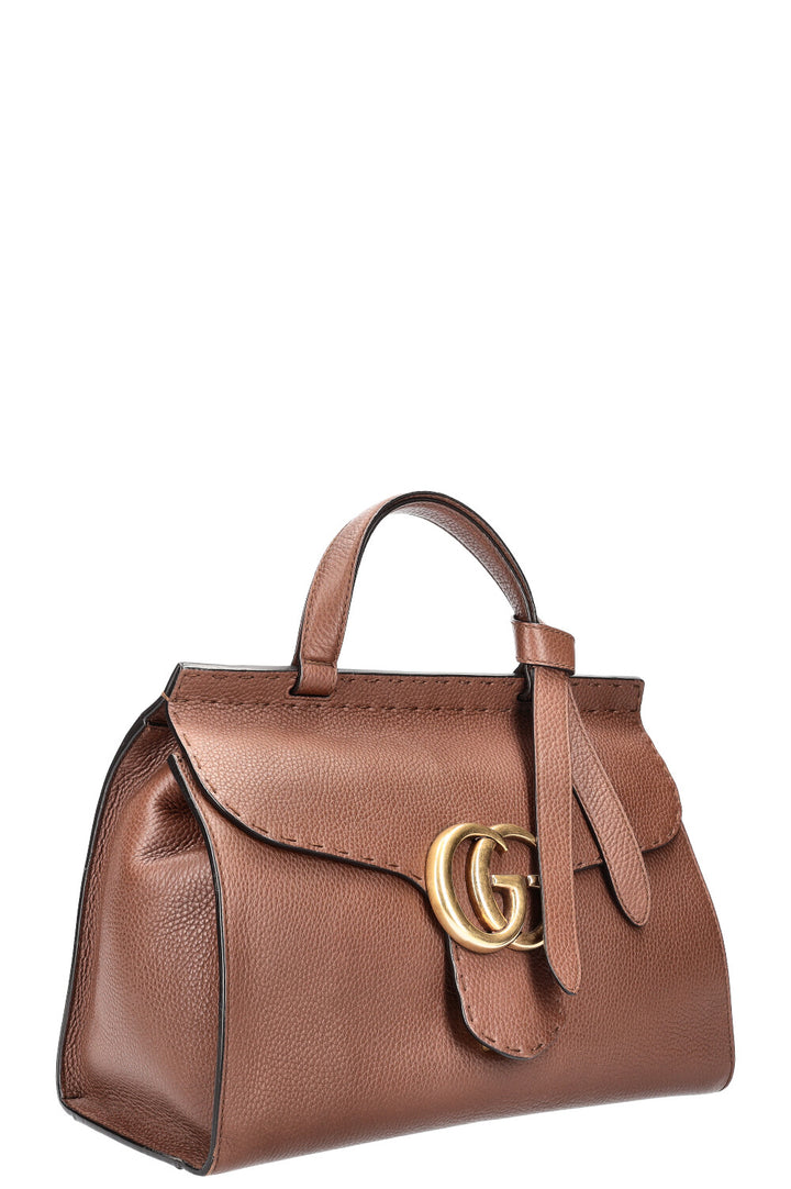 GUCCI Marmont Top Handle Bag Brown
