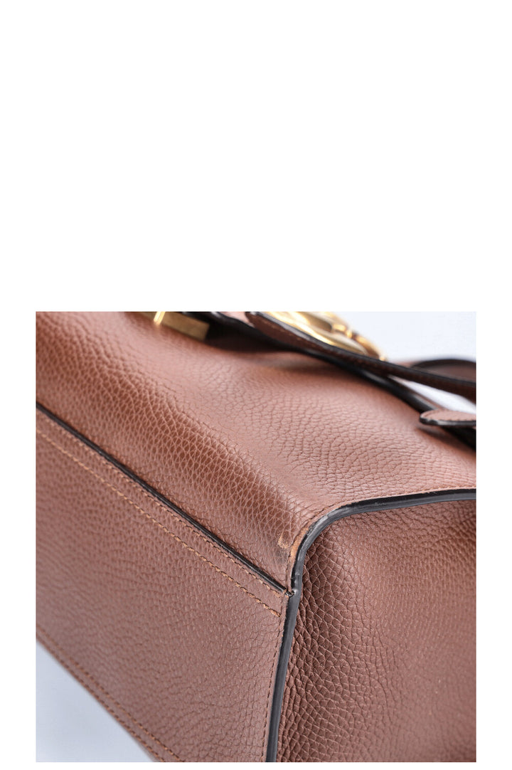 GUCCI Marmont Top Handle Bag Brown