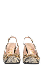 GUCCI Horsebit Heels Python Print