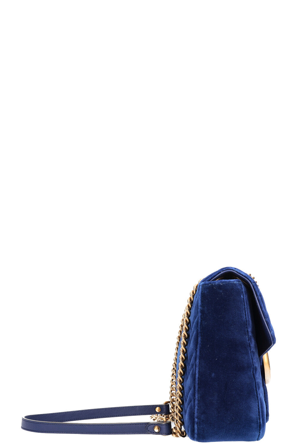 GUCCI Medium Marmont Velvet Blue REAWAKE
