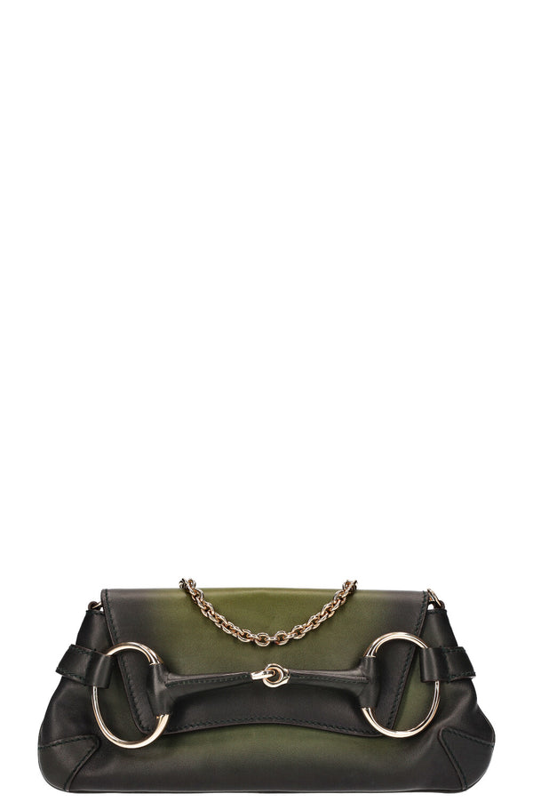 Gucci Horsebit 1921 Clutch Green Black 