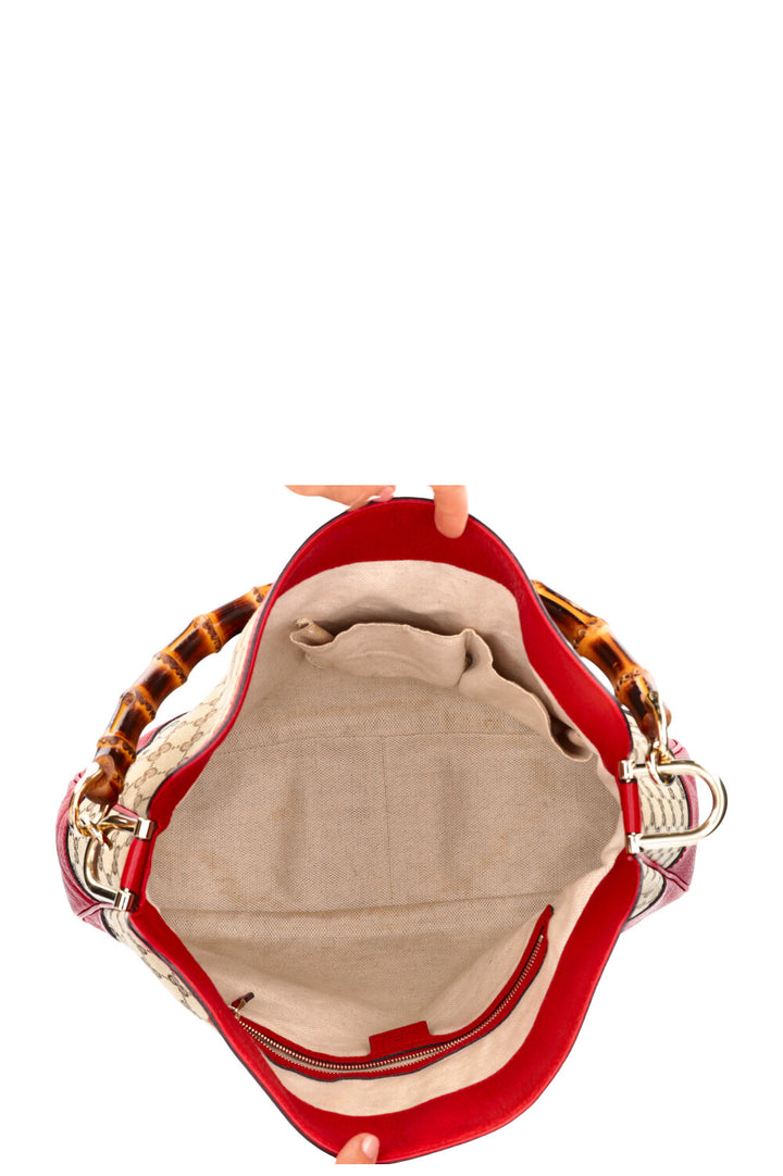 GUCCI Sac Diana Bambou GG Toile Rouge