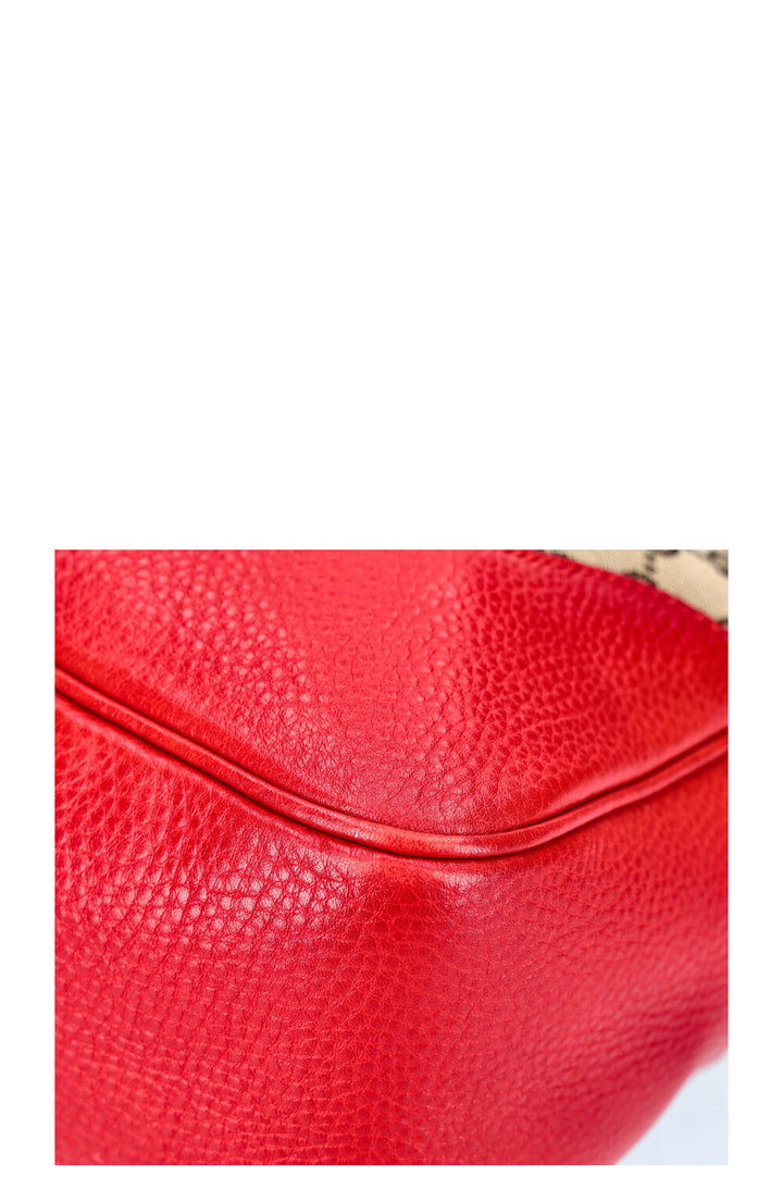 GUCCI Diana Bamboo Bag GG Canvas Red