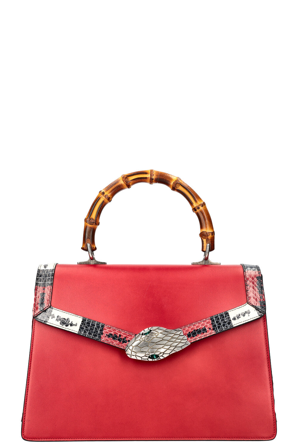 GUCCI Lilith Top Handle Bag Phyton Red