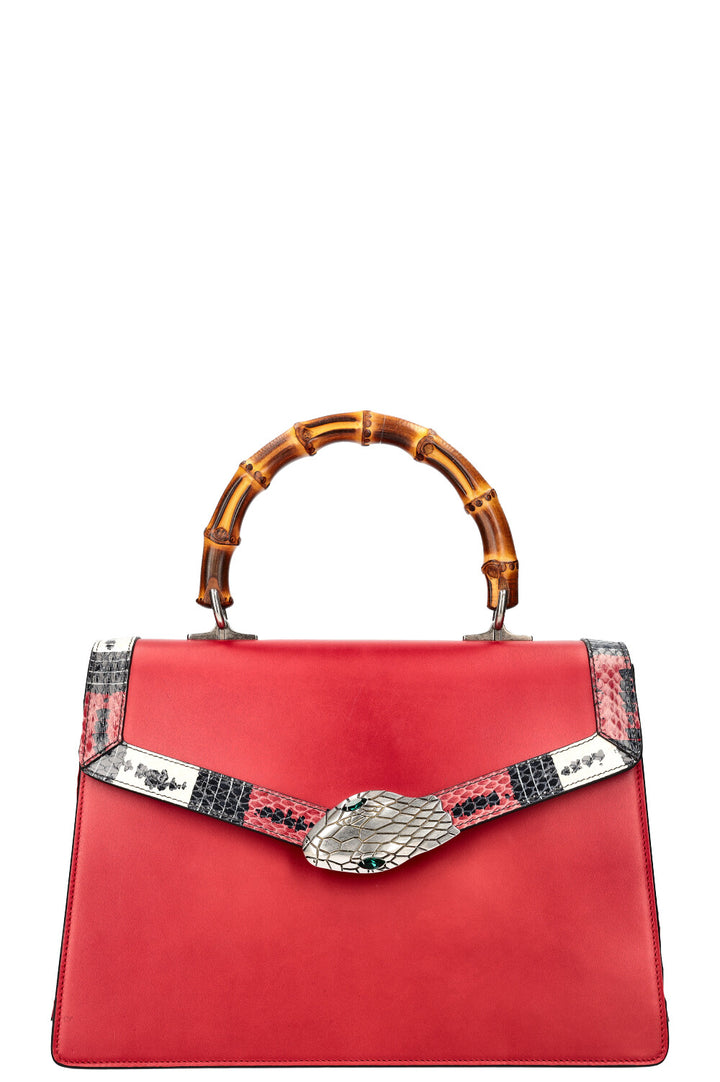 GUCCI Lilith Top Handle Bag Phyton Red