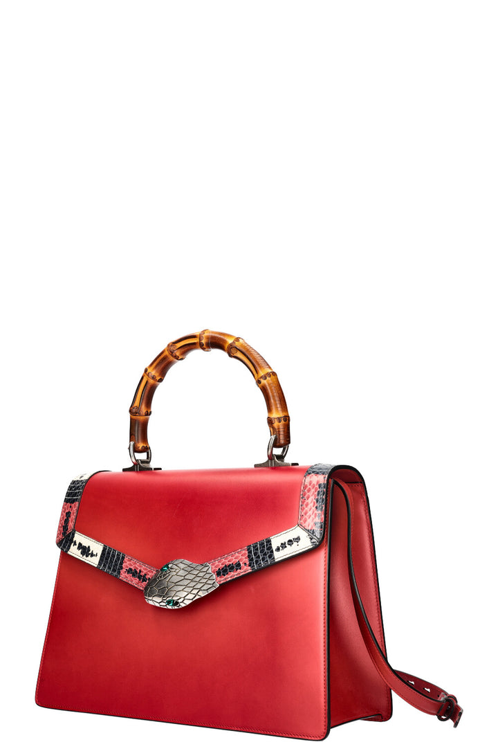 GUCCI Lilith Top Handle Bag Phyton Red