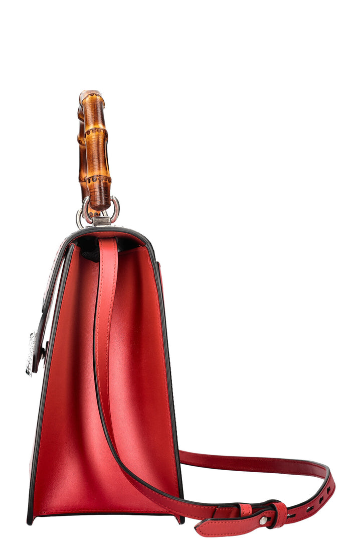 GUCCI Lilith Top Handle Bag Phyton Red