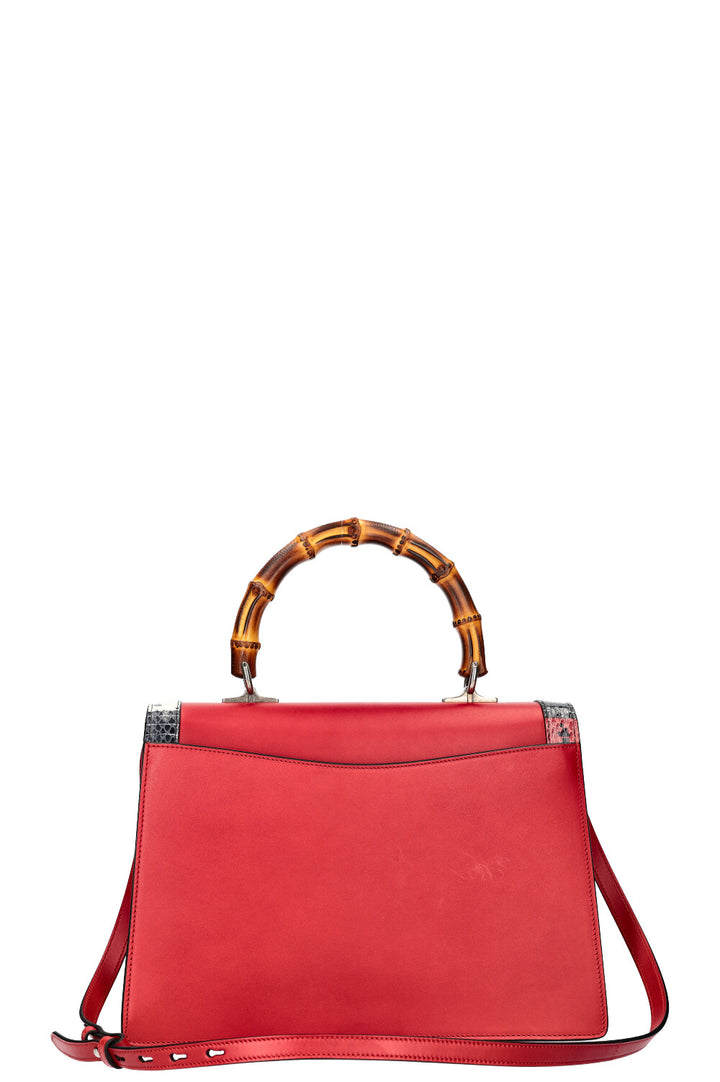 GUCCI Lilith Top Handle Bag Phyton Red