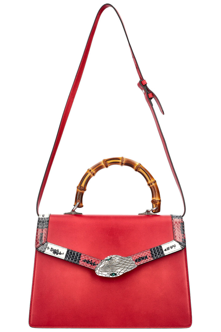 GUCCI Lilith Top Handle Bag Phyton Red