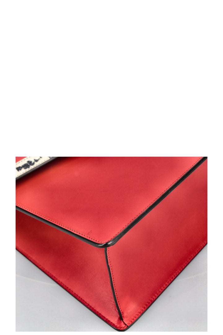 GUCCI Lilith Top Handle Bag Phyton Red