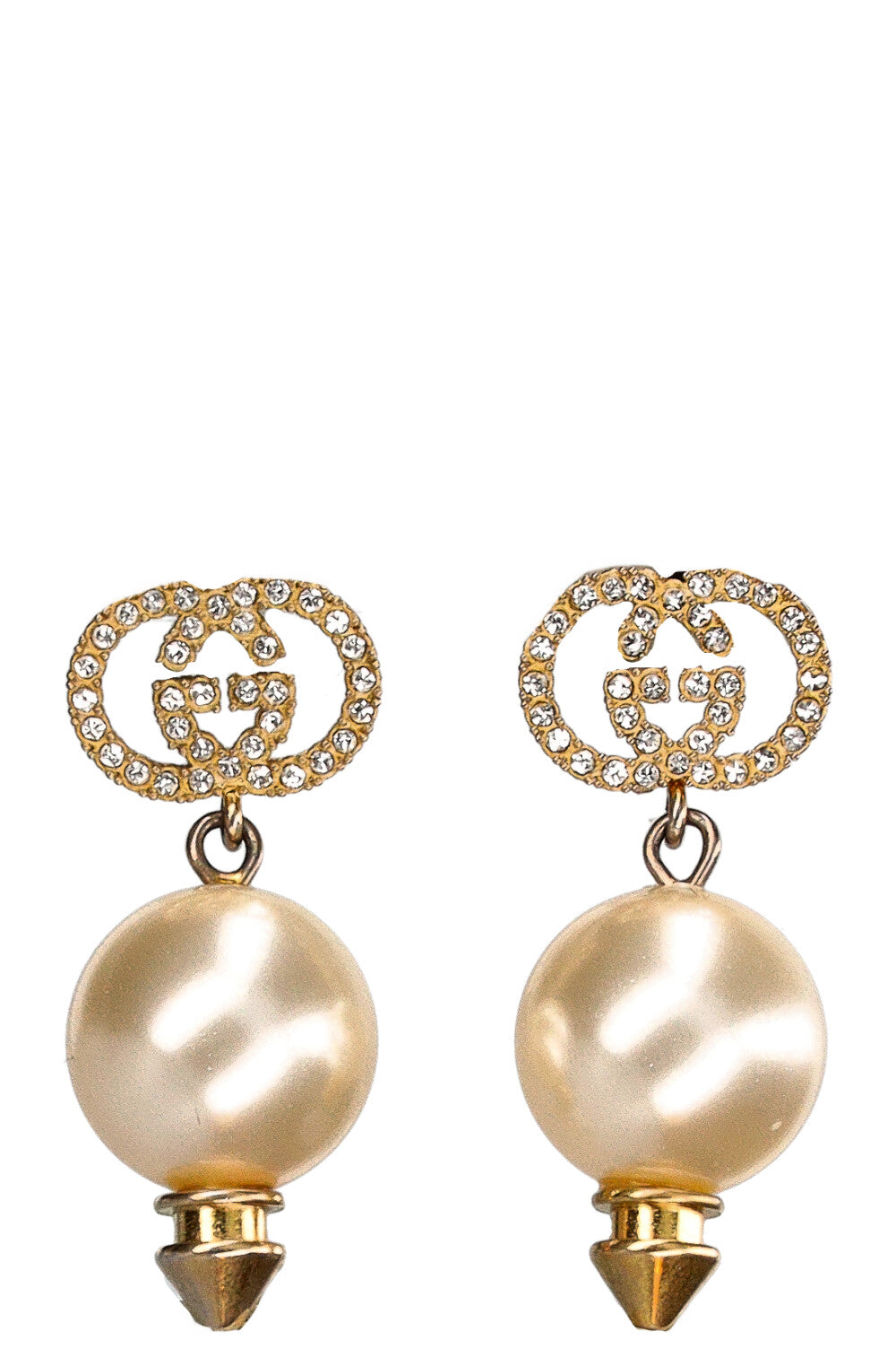 GG earrings with faux pearls in gold - Gucci