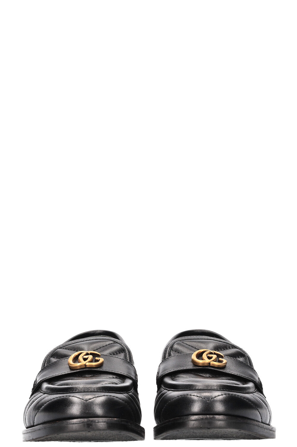 GUCCI Double G Matelassé Flats Black