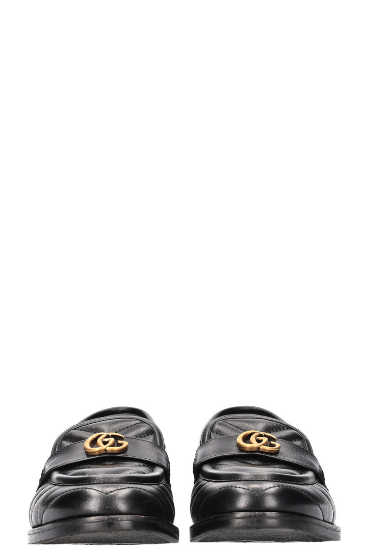 GUCCI Double G Matelassé Flats Black