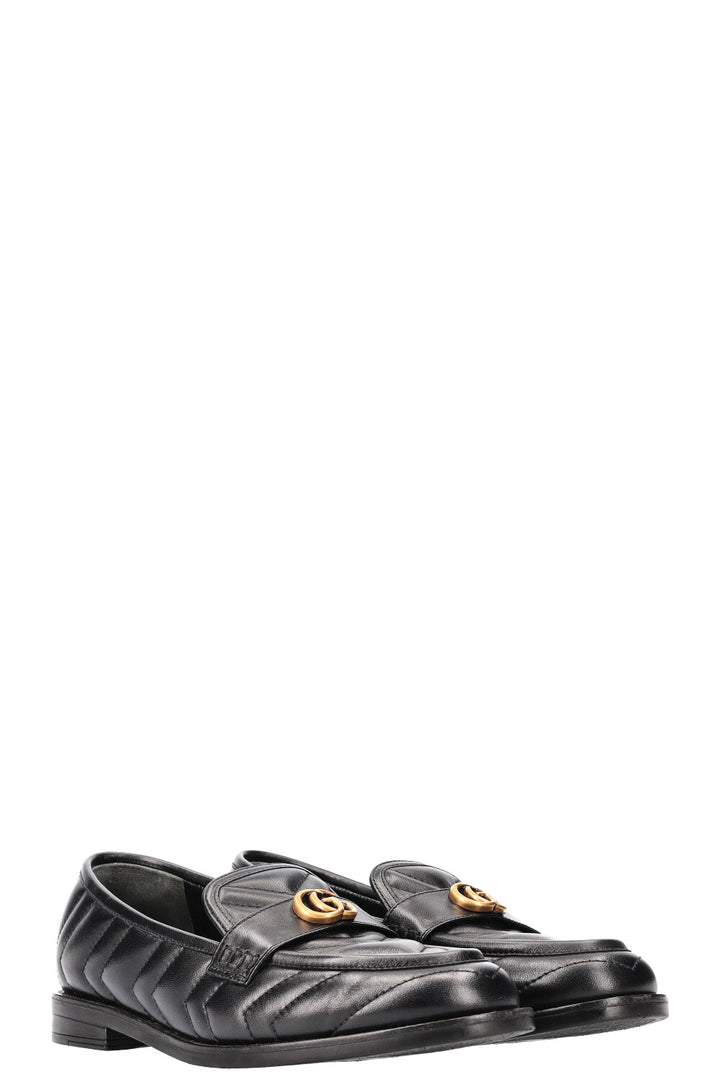 Gucci Double G Matelassé Flats Black 