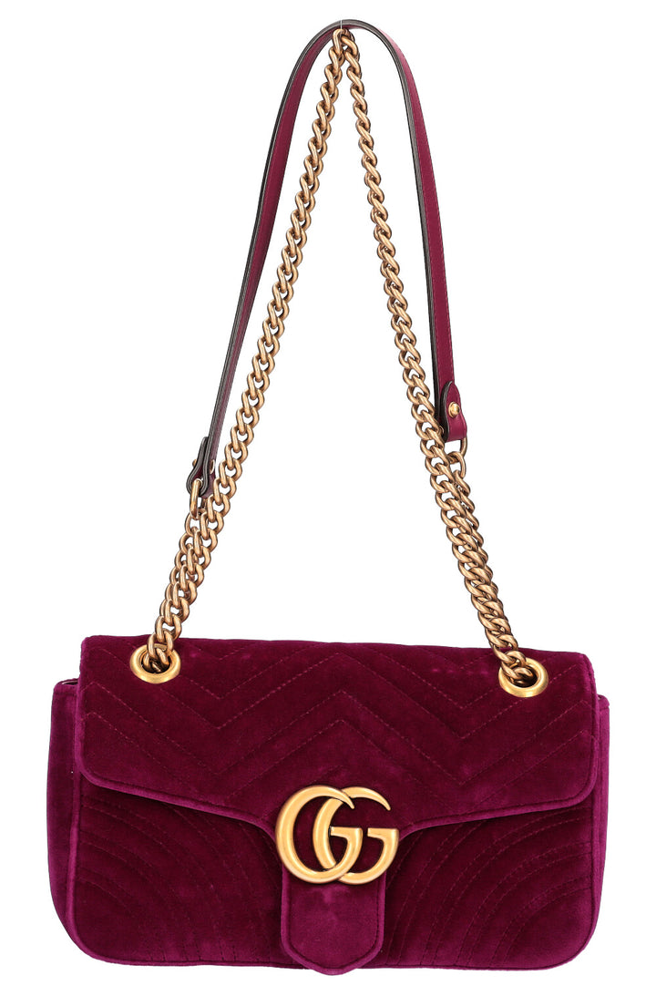 GUCCI Marmont Small Velvet Fuchsia