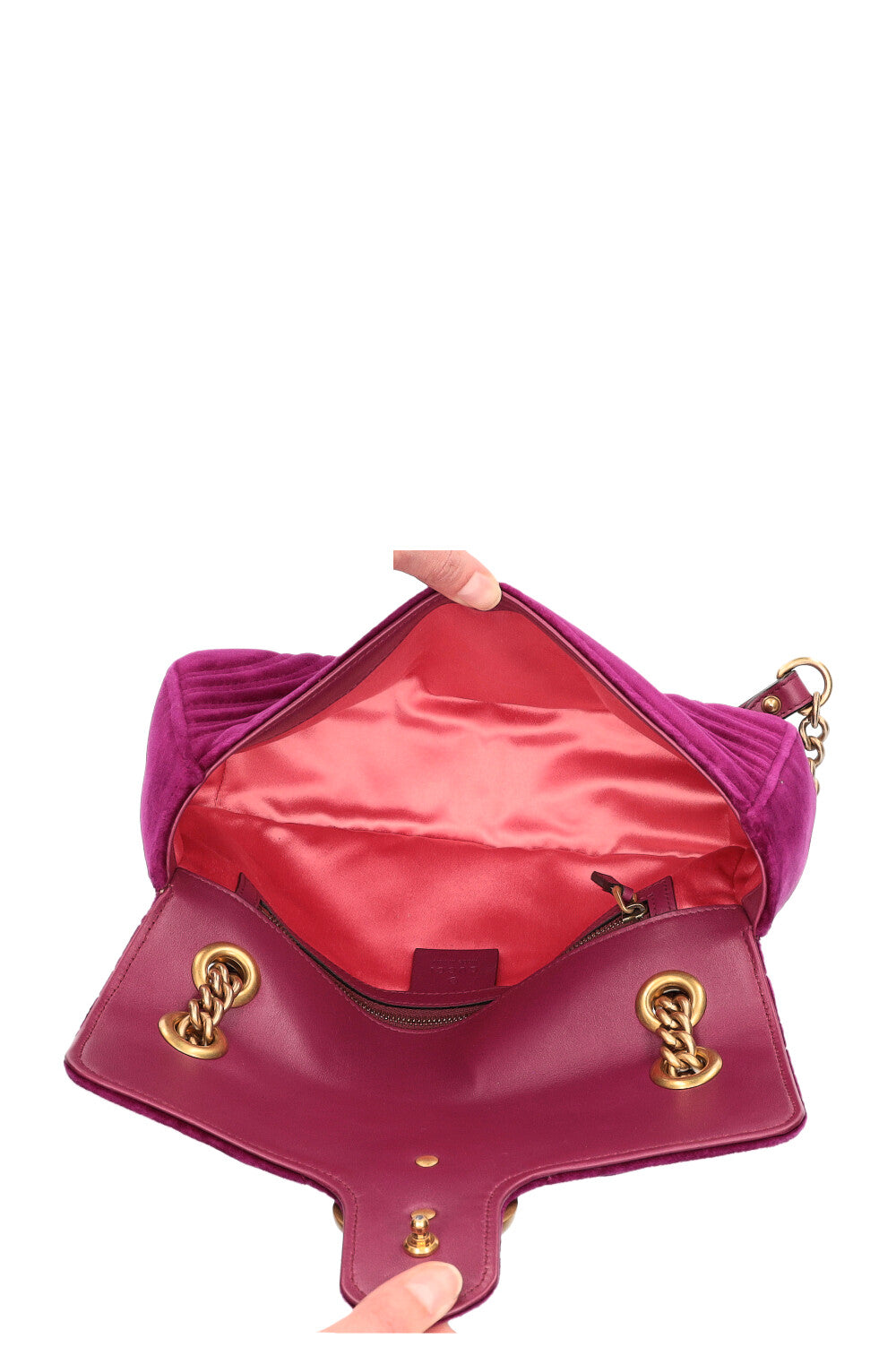 GUCCI Marmont Small Velvet Fuchsia