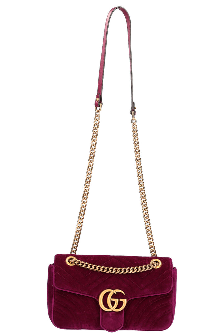 GUCCI Marmont Small Velvet Fuchsia